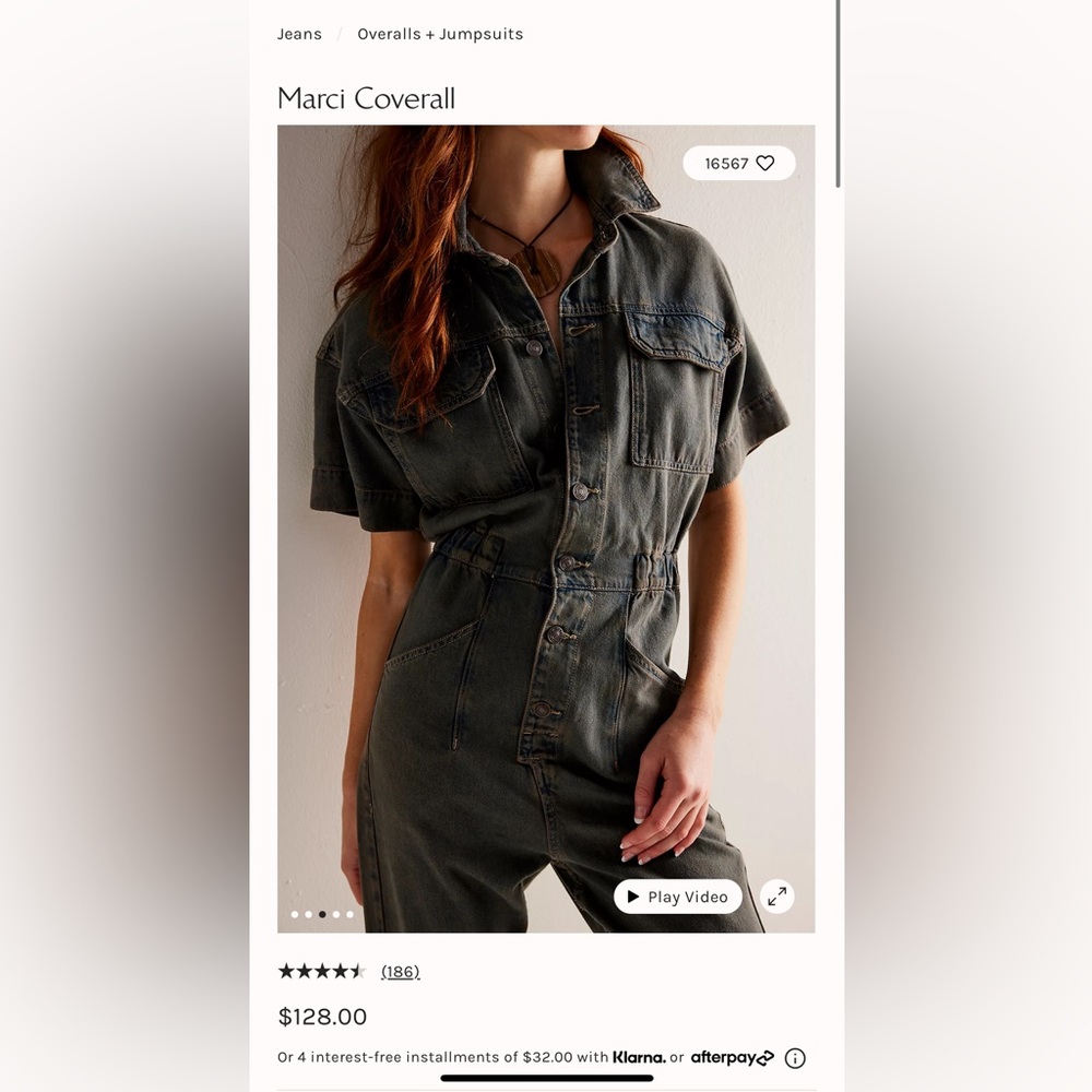 Free people denim coverall